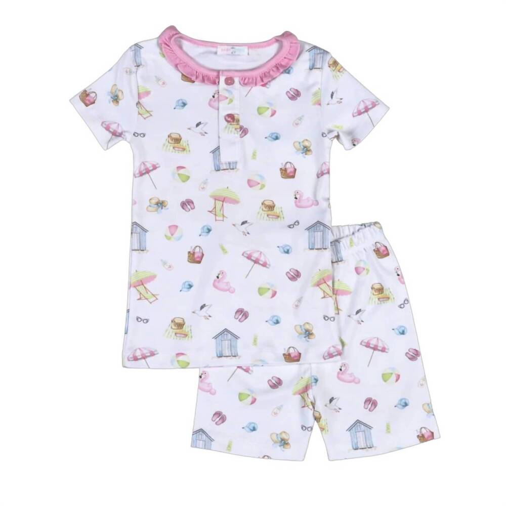 NEW BABY LOREN girl's sandy toes two piece pajamas in pink